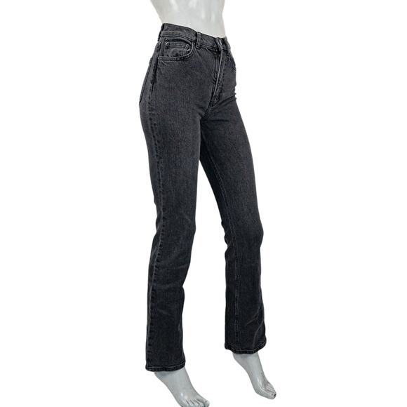 REFORMATION High-Rise Kick Flare Denim Jeans Black Erie Wash sz 24 - Picture 3 of 10